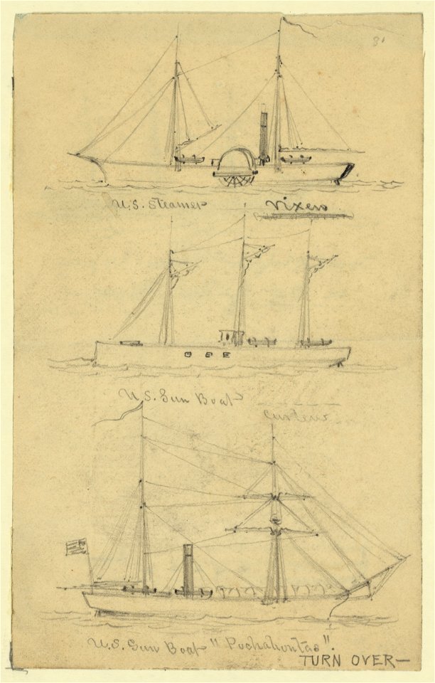 U.S. Steamer Vixen, U.S. Gun Boat Curlew, (and) U.S. Gun Boat Pochahontas LCCN2004660704