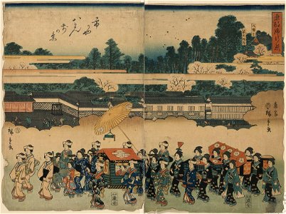 Tōto nishiki gyōretsu ichigaya hatimannae no kei LCCN2008660824