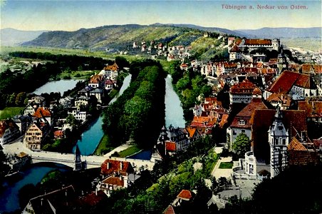 Tübingen von Osten (kol AK 56462 Gebr. Metz 1917)