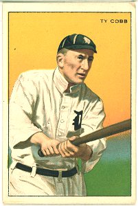 George Moriarty/Ty Cobb, Detroit Tigers, baseball card portrait