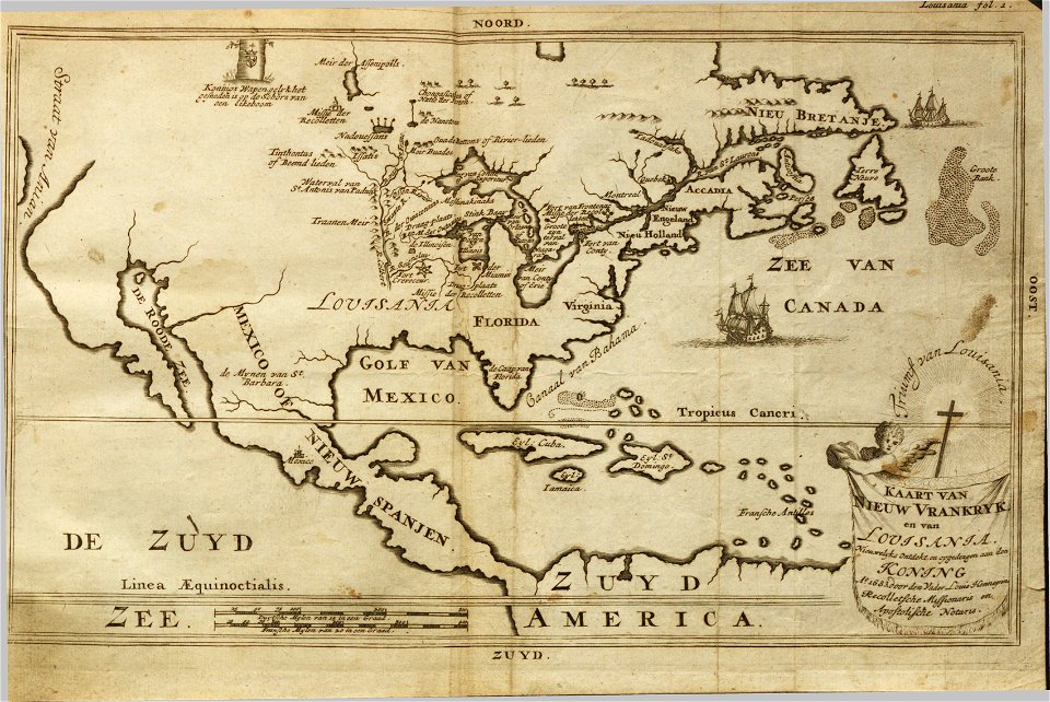 UB Maastricht - Hennepin 1688 - Louisania - kaart fol 1