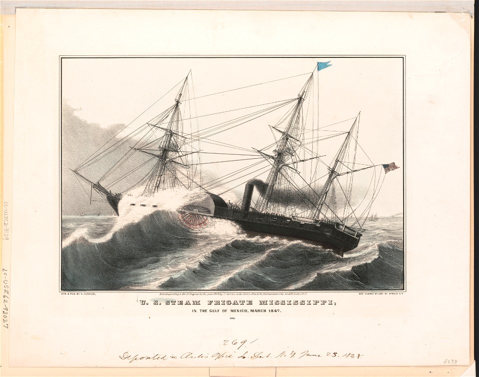 U.S. steam frigate Mississippi, in the Gulf of Mexico, March 1847 LCCN93514426