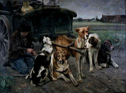 Karl Uchermann - Flemish Dog Team - NG.M.00306 - National Museum of Art, Architecture and Design