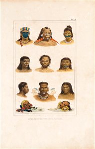 Têtes de différentes castes sauvages (4), da Coleção Brasiliana Iconográfica