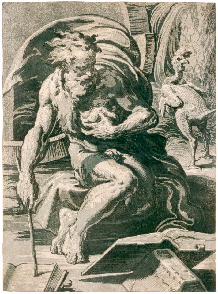 Ugo da Carpi - Diogenes, after Parmigianino - Google Art Project