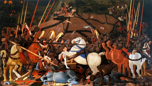La batalla de San Romano, por Paolo Uccello. Free illustration for personal and commercial use.