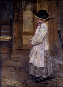 At the door, 1885