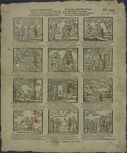 Uit bybelsche geschiedenissen Trekt men veel nut, zy leeren deugd-Catchpenny print-Borms 0865. Free illustration for personal and commercial use.