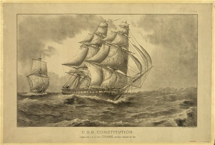 U.S.S. Constitution towing the H.B.M. ship Cyane captured February 28th 1815 LCCN2003681624