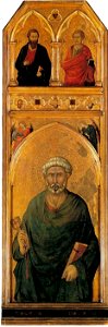 Ugolino di Nerio - panel from the Santa Croce Altar with St. Peter - Gemaldegaleree