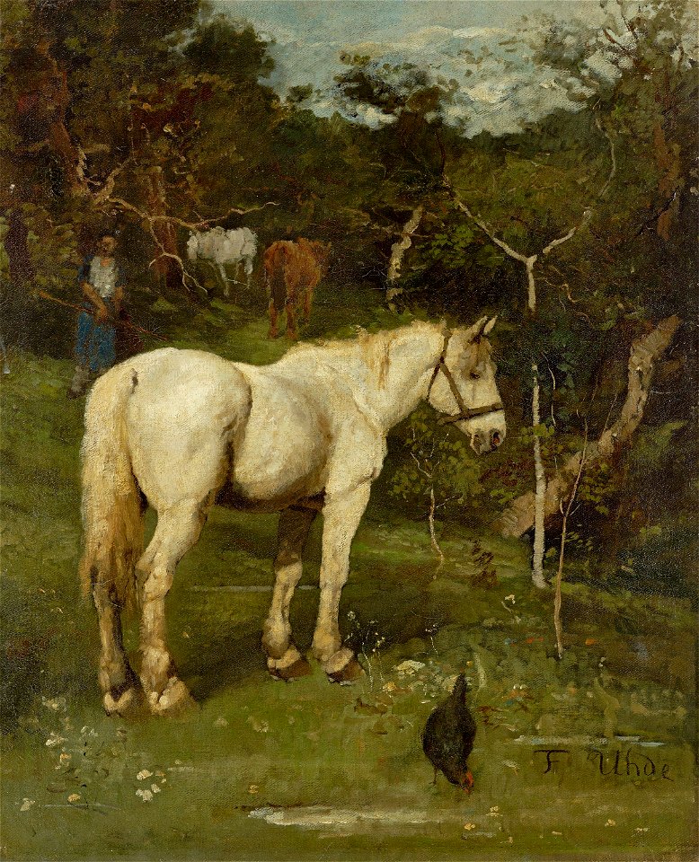 Fritz von Uhde - Ein Schimmel, 1880