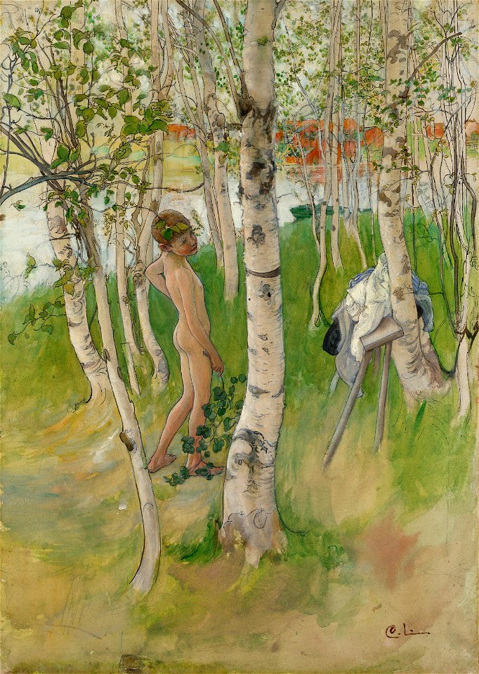 Ulf. Nude Boy among Birches (Carl Larsson) - Nationalmuseum - 25507