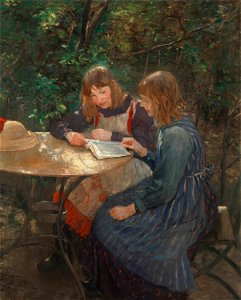 Fritz von Uhde - Die Töchter des Künstlers im Garten (1892)