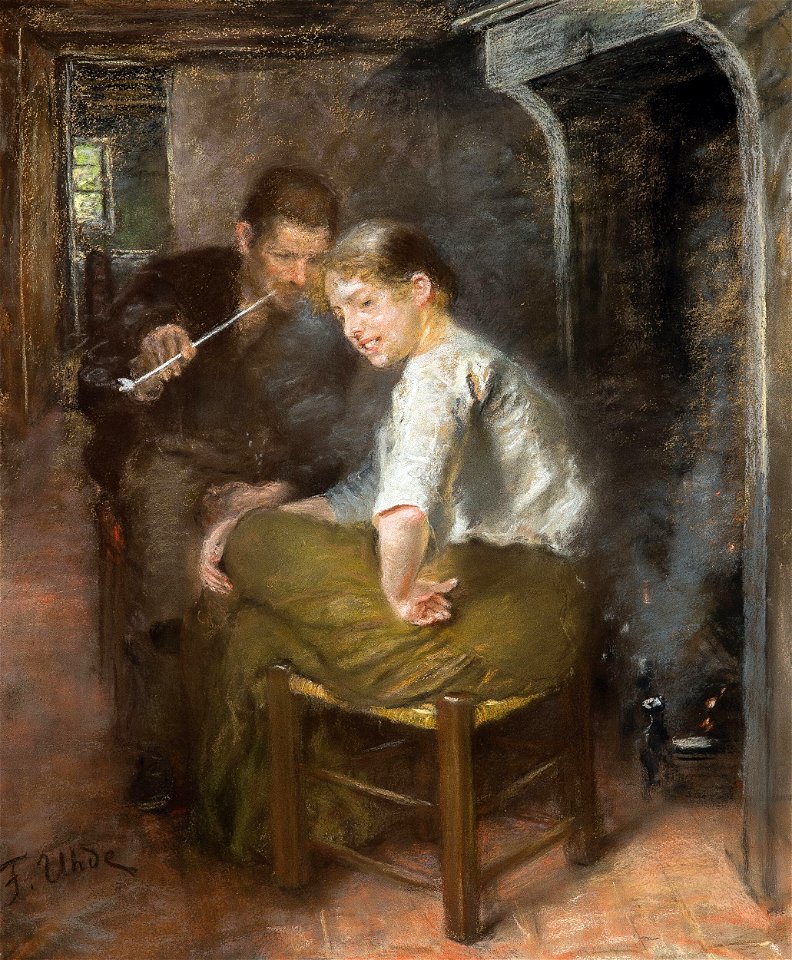 Fritz von Uhde - Am Kamin
