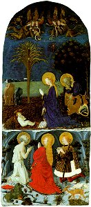 Paolo uccello, adoration of the child. Free illustration for personal and commercial use.