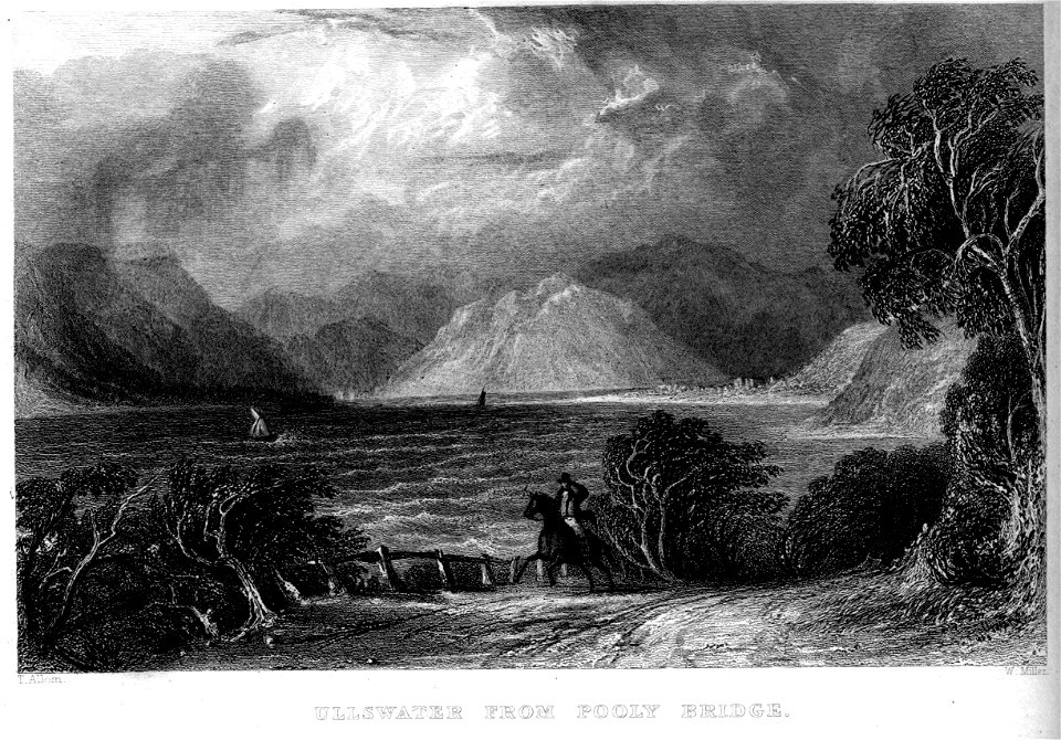 Ullswater from Pooly Bridge engraving by William Miller after T Allom
