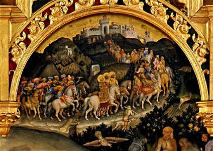 Uffizi Gentile da Fabriano - Adorazione dei Magi detail