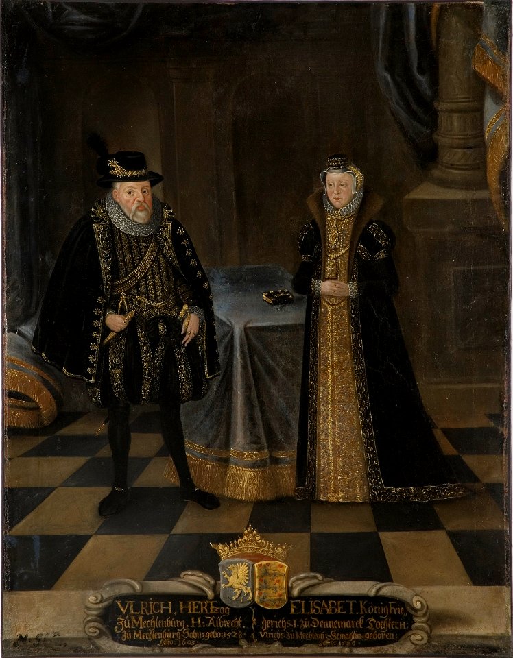 Ulrik III, 1527-1603, hertig av Mecklenburg-Schwerin Elisabet, 1524-1586, prinsessa av Danmark - Nationalmuseum - 15278