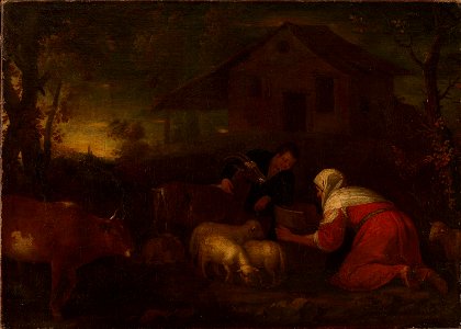 Ukjent kunstner, italiensk - Shepherds watering their Cattle - NG.M.00074 - National Museum of Art, Architecture and Design