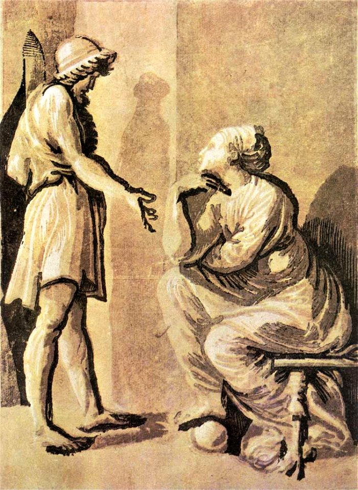 Ugo da Carpi - Hero and Sibyl - WGA23253
