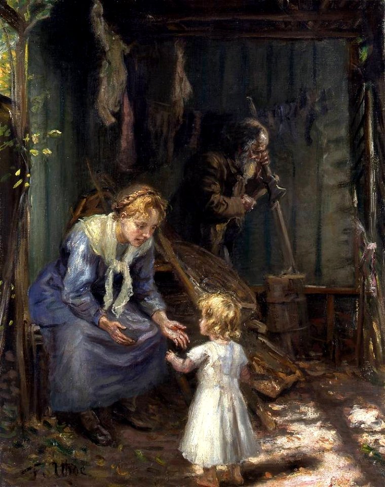 Fritz von Uhde - Die Heilige Familie in der Werkstatt (ca. 1892)