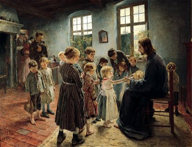 Fritz von Uhde - Lasset die Kinderlein zu mir kommen, 1885 (Greifswald)