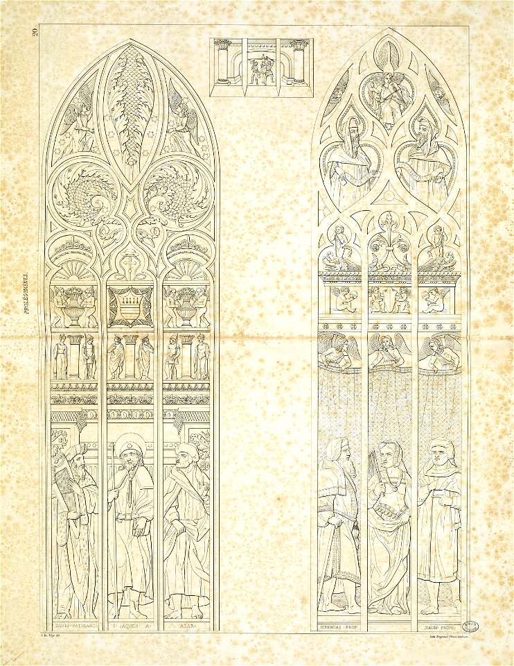 Un des plus beaux vitraux de la cathédrale d'Auch, dans la chapelle du Purgatoire (t. I, t. I, n° 20) - Fonds Ancely - B315556101 A DUMEGE 023
