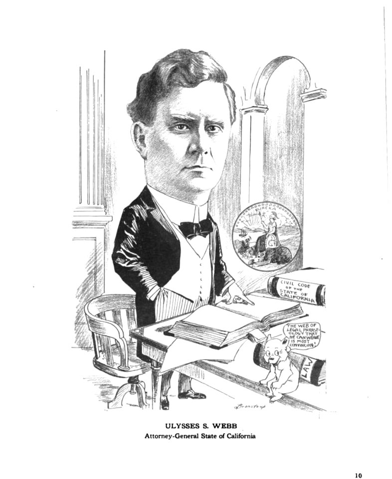 Ulysses S. Webb, Attorney-General, State of California. Caricature
