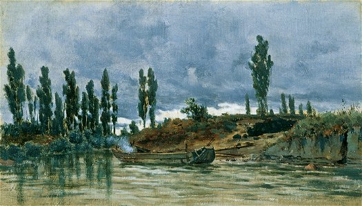 Unbekannter Künstler - Flusslandschaft mit Kahn - 5961 - Belvedere