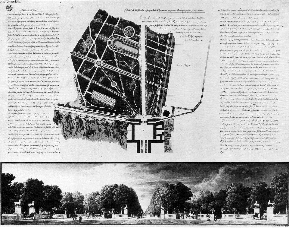 Umgestaltung Platz am Brandenburger Tor, Plan von Schinkel, 1835