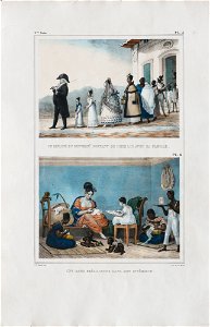 Un employé du gouvernt - sortant de chez lui avec sa famille - Une dame brésilienne dans son intérieur, da Coleção Brasiliana Iconográfica