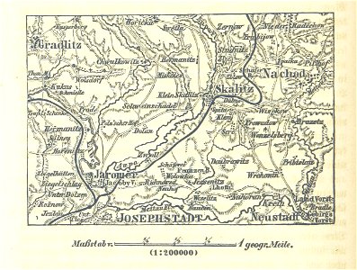 Umgebungskarte der Schlacht bei Skalitz