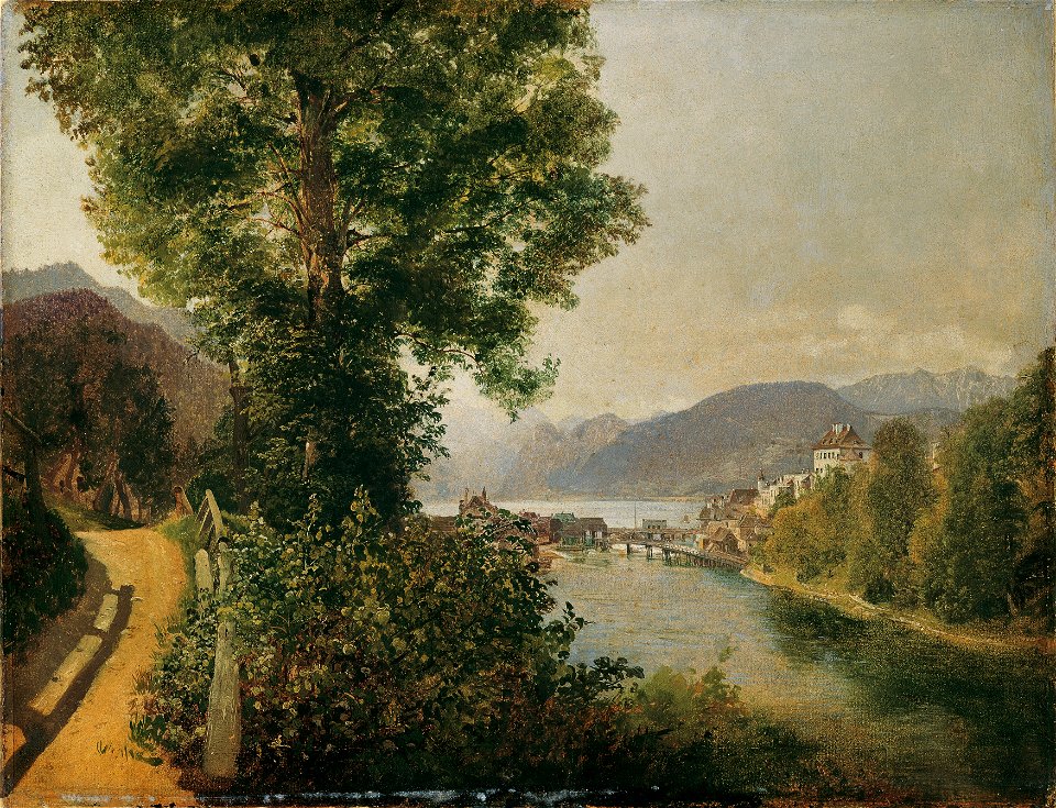Unbekannter Künstler - Blick von der Traun bei Gmunden auf den Traunsee - 5462 - Belvedere