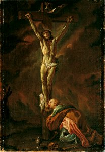 Unbekannter Künstler - Christus am Kreuz mit Maria Magdalena - 3940 - Österreichische Galerie Belvedere