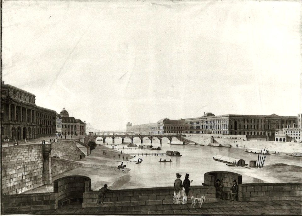 Unbekannt 19. Jahrhundert - Blick von der Neuen Brücke auf Paris - HST 21 - Bavarian State Painting Collections