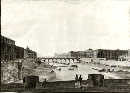 Unbekannt 19. Jahrhundert - Blick von der Neuen Brücke auf Paris - HST 21 - Bavarian State Painting Collections