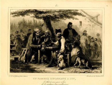 Un fameux diplomate a dit, la théorie aux gens riches, et la pratique aux malheureux (BM 1863,0725.391)