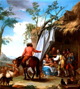 Un hombre a caballo junto a tienda de campaña, de Ginés Andrés de Aguirre (Museo del Prado)