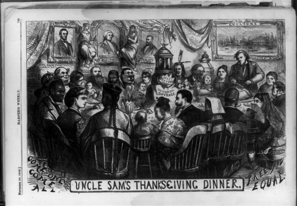Uncle Sam's Thanksgiving dinner - Th. Nast. LCCN2002714704