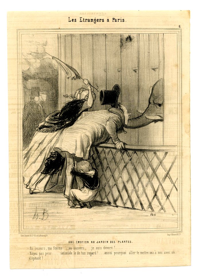 Une émotion au jardin des plantes (Fright at the Jardin des Plantes) (BM 1886,1012.165)
