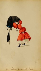 Una señora poniendo la saya - Pancho Fierro