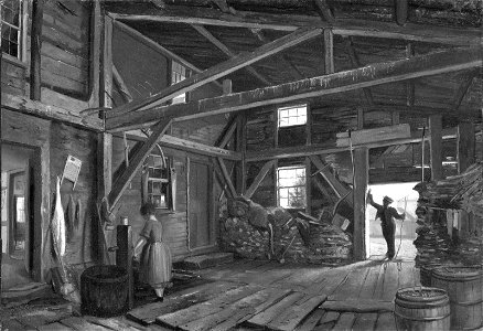 Unidentified artist, American, mid-19th century - Woodshed Interior - 47.1191 - Museum of Fine Arts. Free illustration for personal and commercial use.