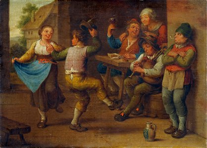Unbekannter Meister 18-19 Jh Feiernde Bauern