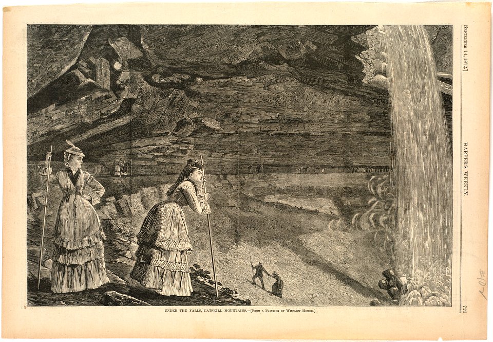 Under the falls, Catskill Mountains (Boston Public Library)