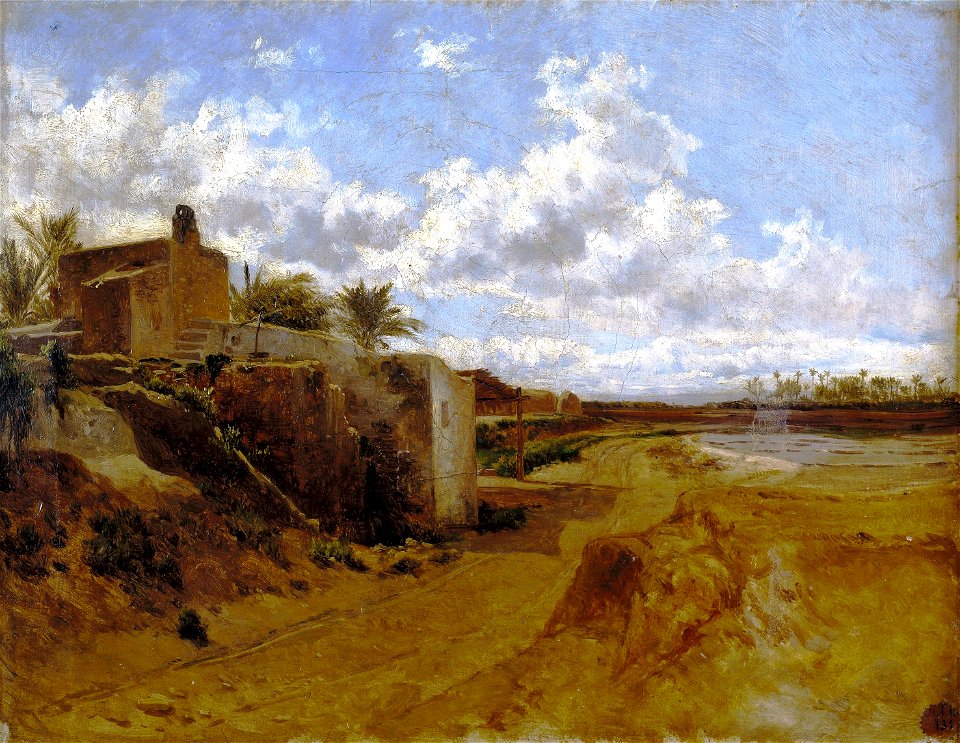 Una alquería en Elche, de Carlos de Haes (Museo del Prado)