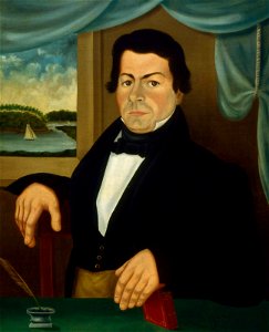 Unidentified artist, American, mid-19th century - Newport Sea Captain at Green Desk - 1980.432 - Museum of Fine Arts