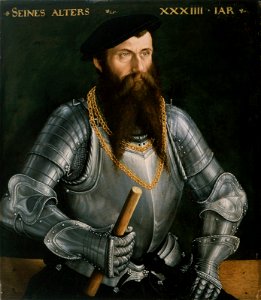 Unidentified Artist (German) - Portrait of a Man in Armor, Circa 1540-Circa 1560, 1927.392. Free illustration for personal and commercial use.