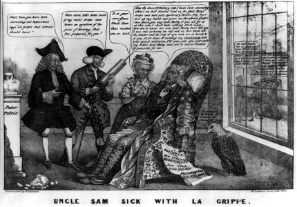 Uncle Sam sick with la grippe LCCN2008661302