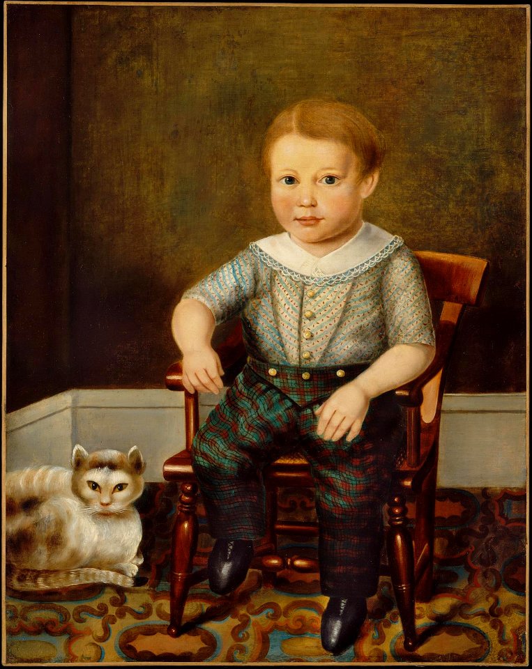 Unidentified artist, American, mid-19th century - Boy with a Cat - 1981.106 - Museum of Fine Arts