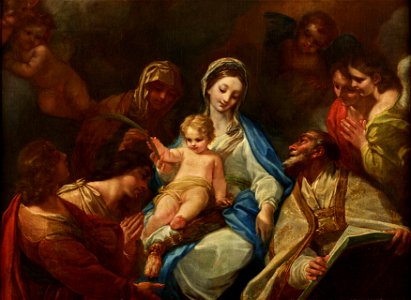 Unbekannter Künstler - Madonna mit Kind, Heiligen und Engeln - 4541 - Österreichische Galerie Belvedere